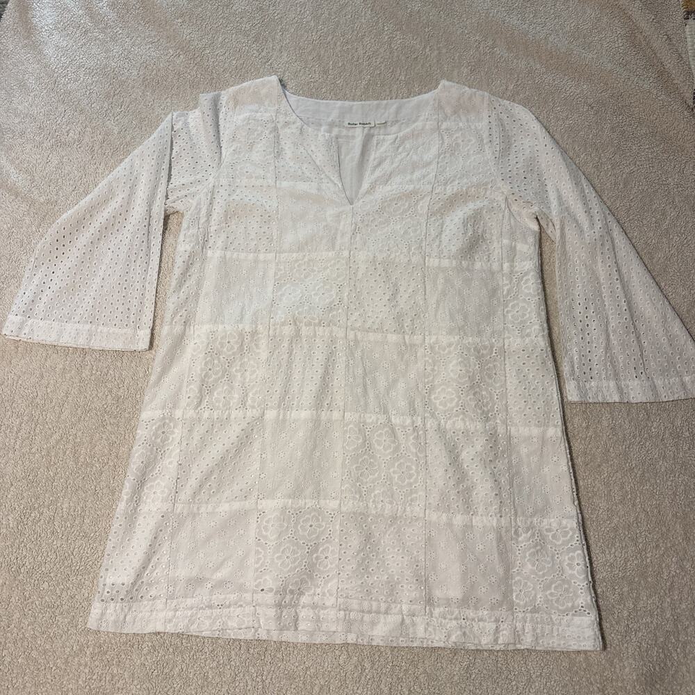 Roller Rabbit XL Eyelet Boho Peasant Lined A line Dress, EUC, 100% Cotton